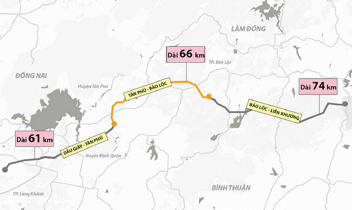 Thông tin về dự án cao tốc Tân Phú - Bảo Lộc